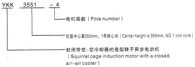 YKK系列(H355-1000)高压YJTG-355M2-2A/250KW三相异步电机西安泰富西玛电机型号说明